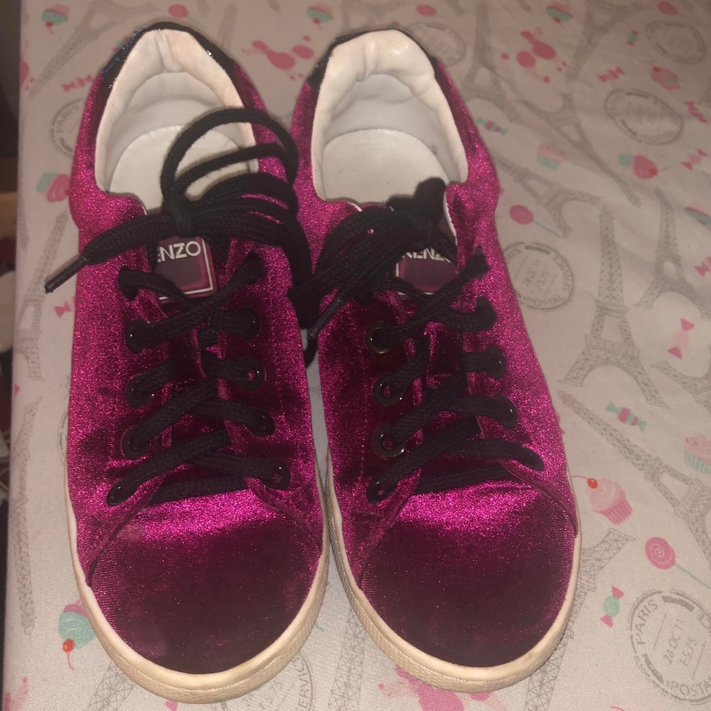 Burgundy suede kenzo sneakers